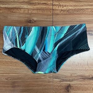 Green Abstract Mens Swim Boxer Briefs / speedo